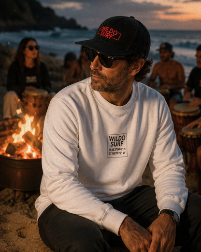 Wildo Surf — Coordinates Crewneck white